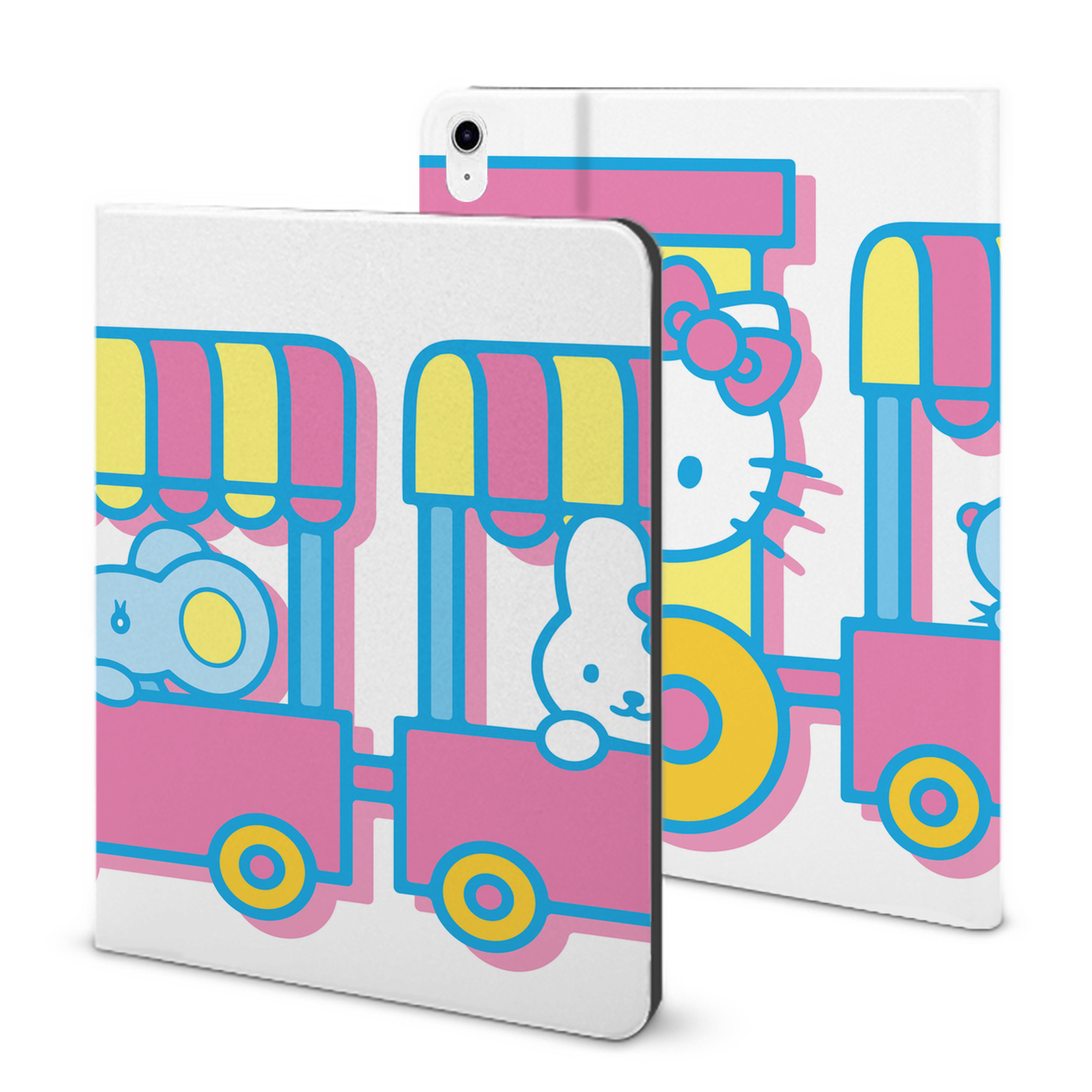 （画像用） Hello Kitty ハローキティ IPad ケース ブック型 PUレザー TPU 耐衝撃 軽量 薄型 ペン収納なし 全面保護 IPad 各モデル対応
